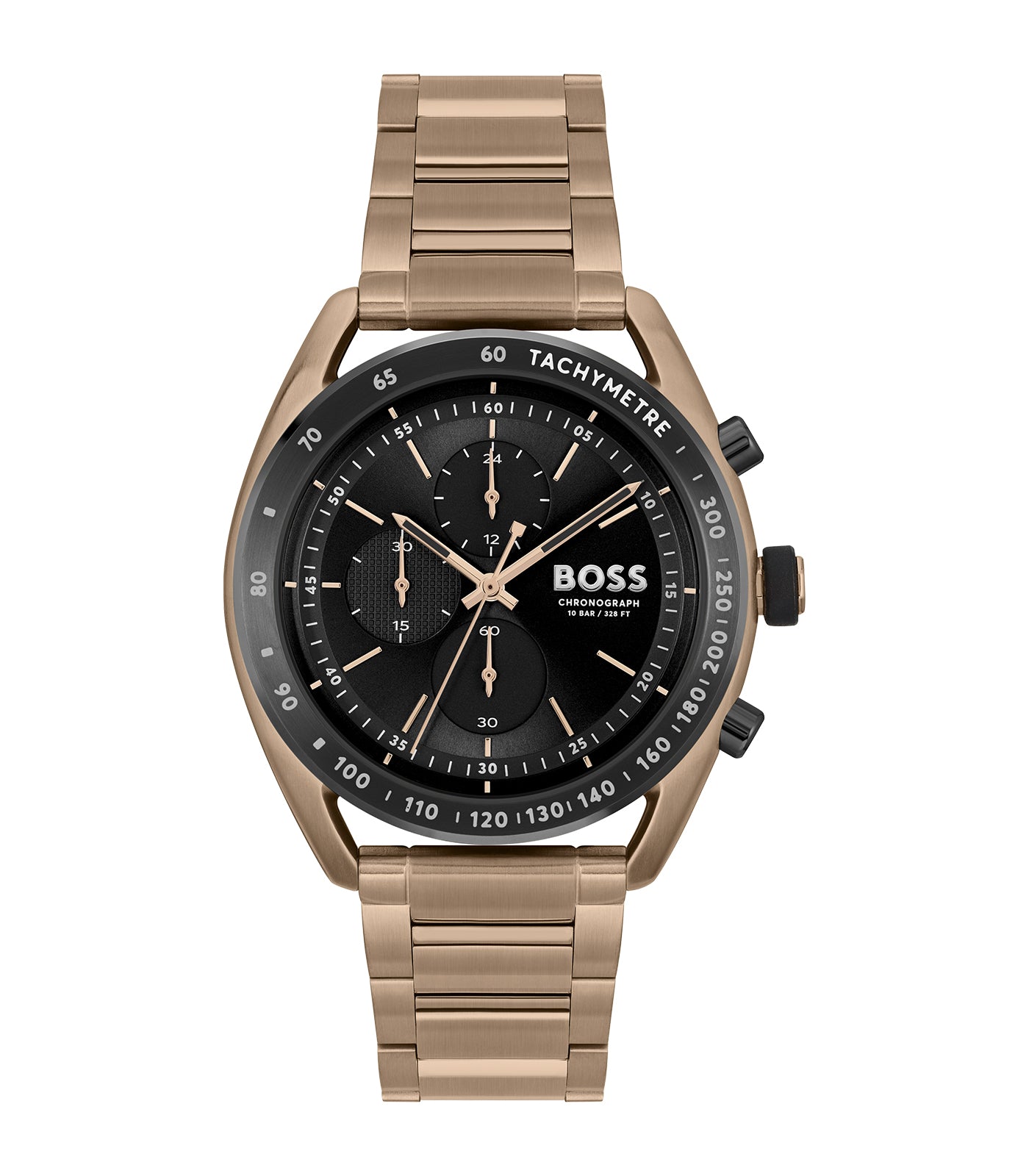 Boss - Center Court - Homme - Chrono - Bracelet PVD Beige - Boitier PVD Beige - Cadran Noir