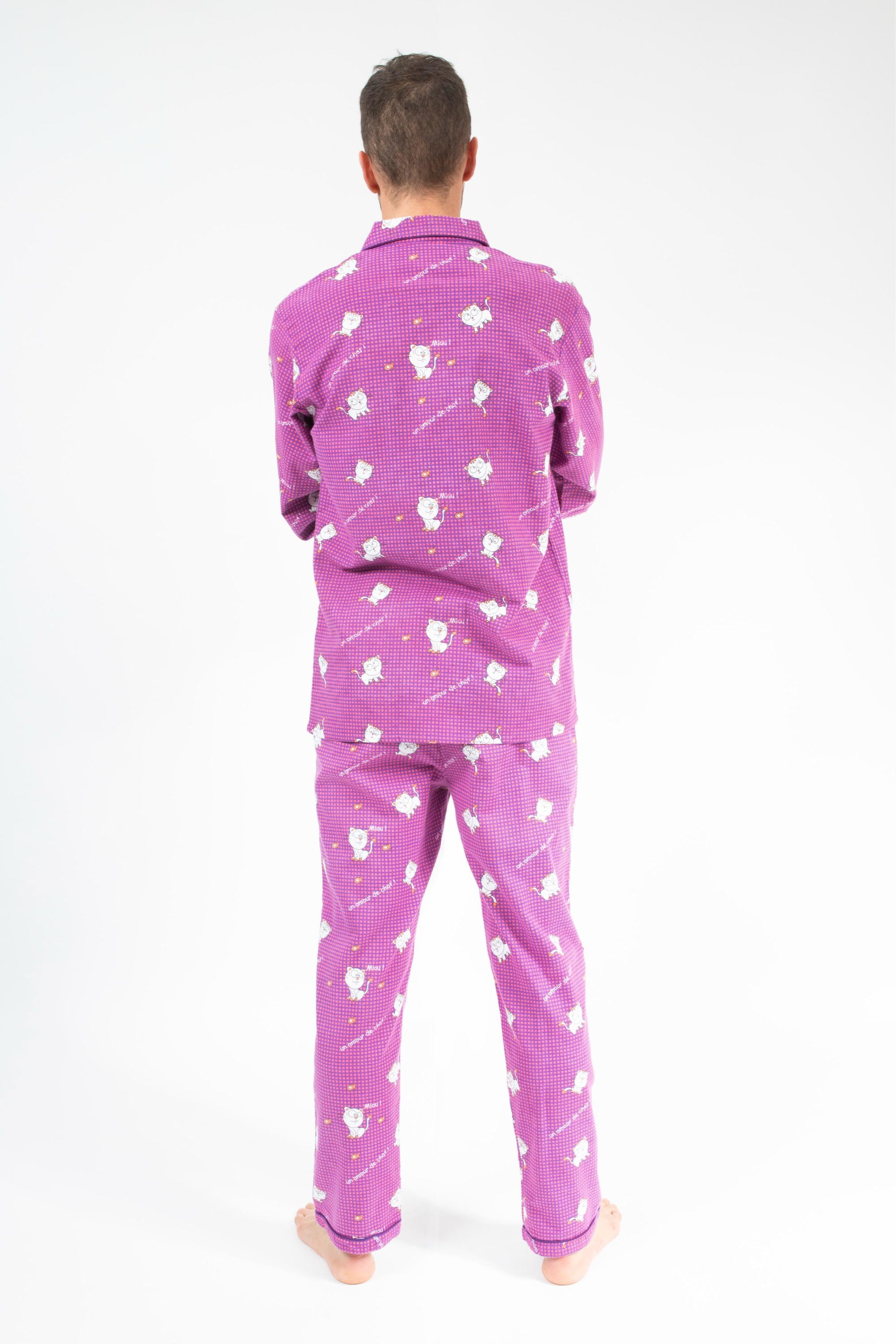 Flanellen Pyjama Man Mallow/Purple