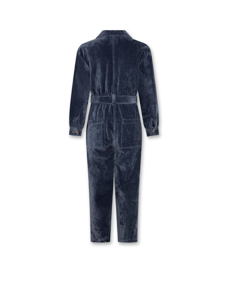 Girls - Pants - Riley Velvet Overall - Denim Blue