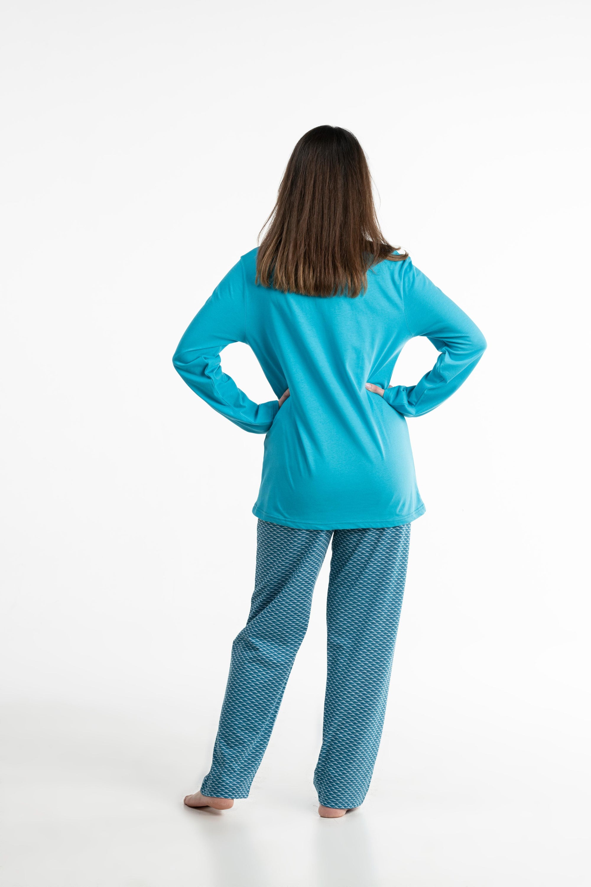 Lange Pyjama - Vrouw - Horizon Blauw