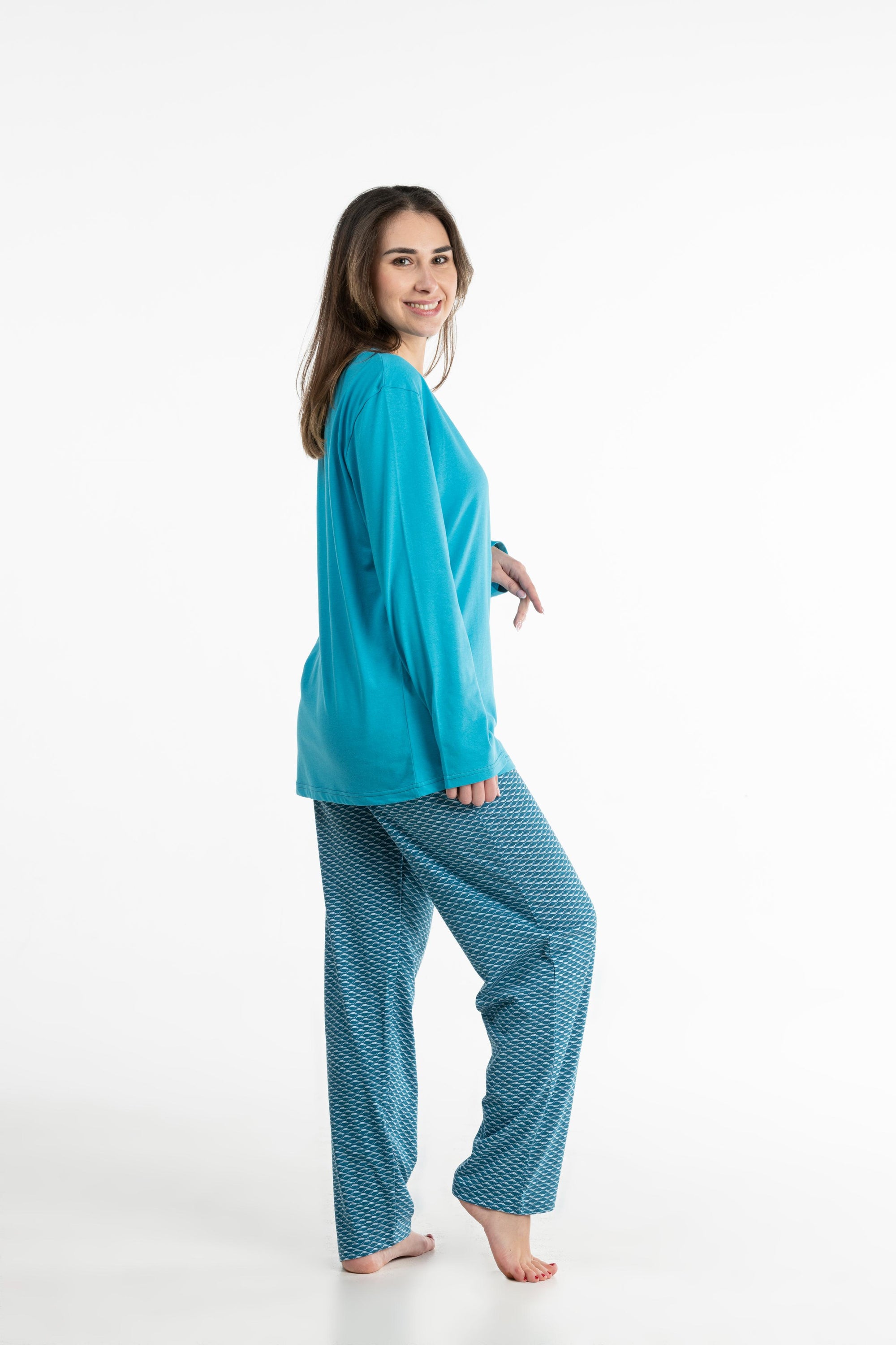 Lange Pyjama - Vrouw - Horizon Blauw