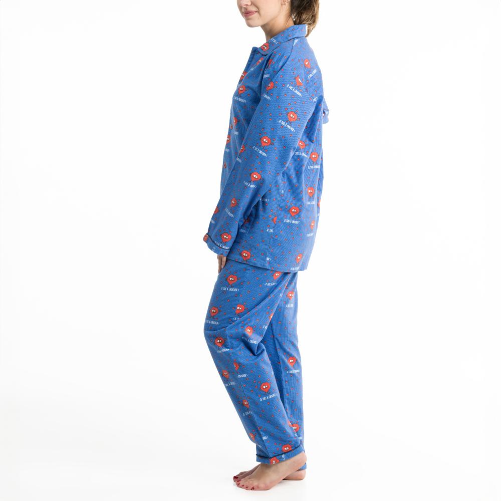 Lange Pyjama - Vrouwen - Bleu À Ligne