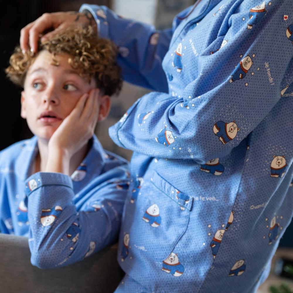 Lange Pyjama - Gemengd Kid - Vista Blue