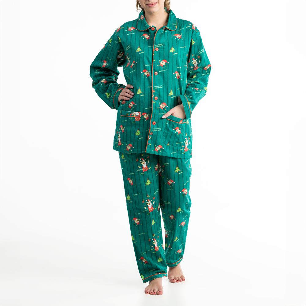 Lange Pyjama - Vrouwen - Vert Sapin