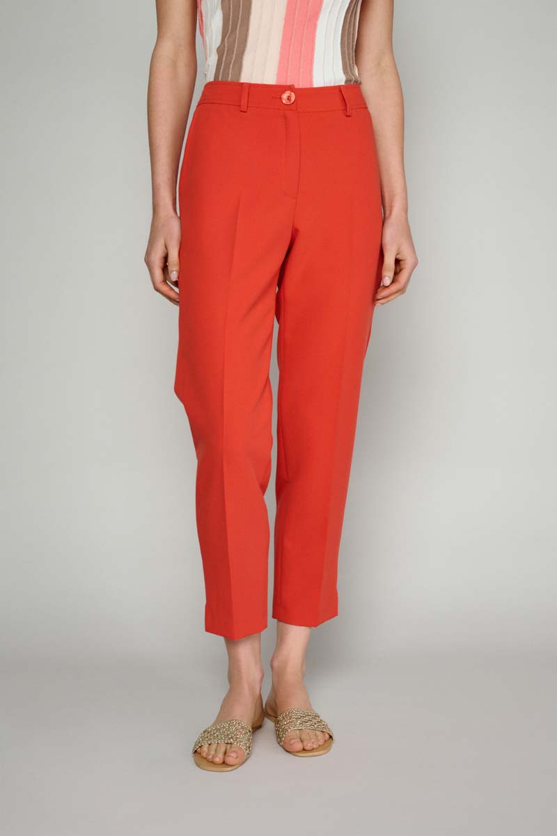 Pantalon 7/8 En Rouge Corail - Rouge