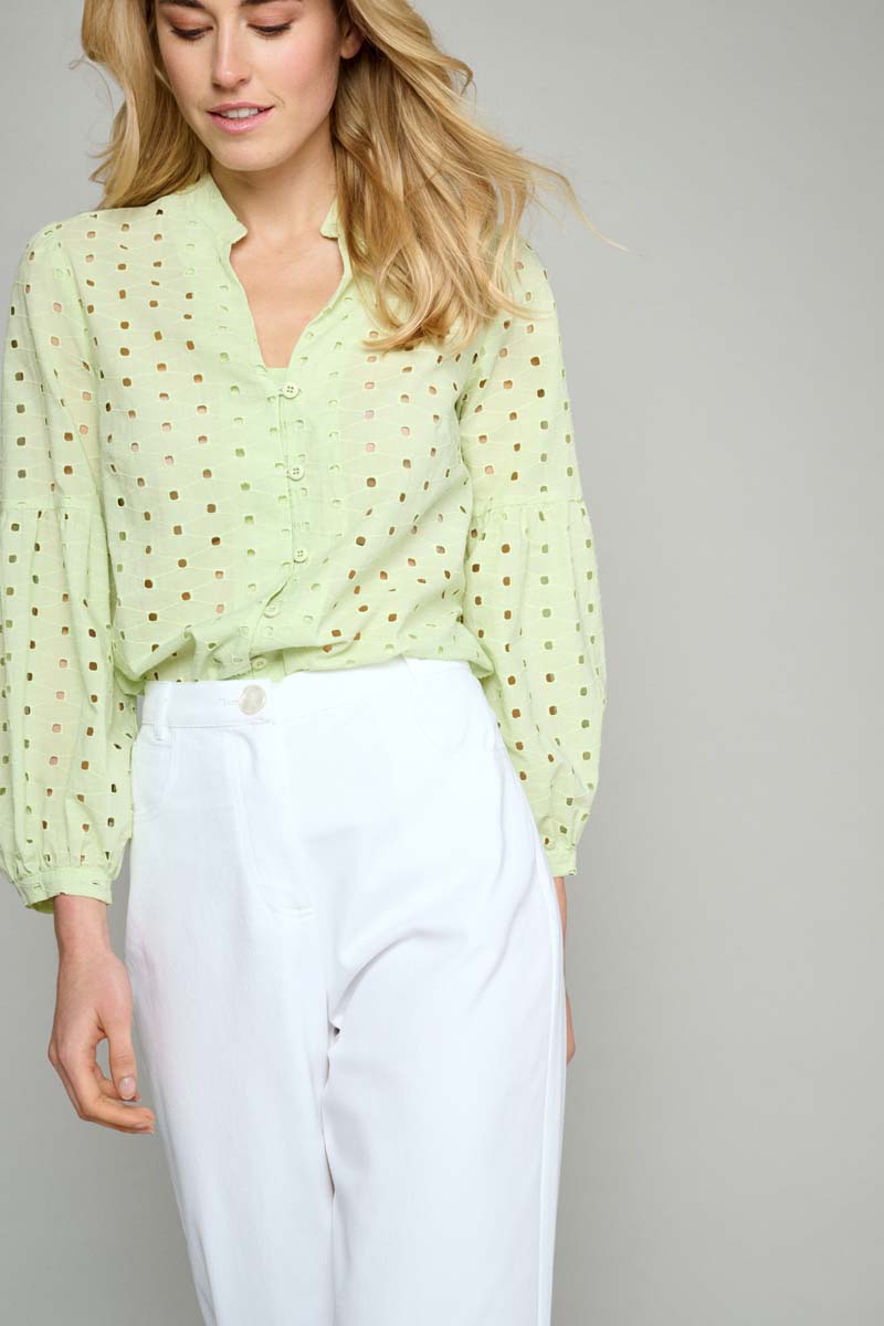 Chemisier Vert En Broderie Anglaise - Vert