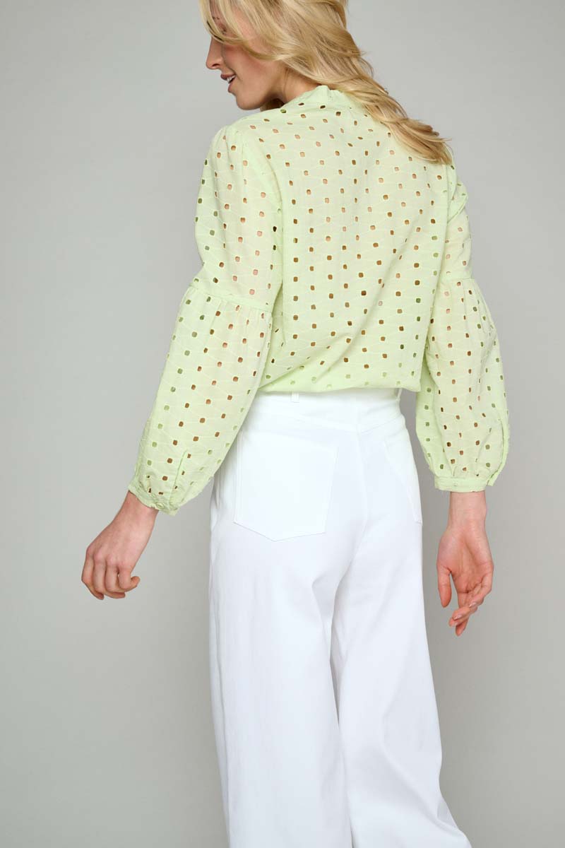 Chemisier Vert En Broderie Anglaise - Vert