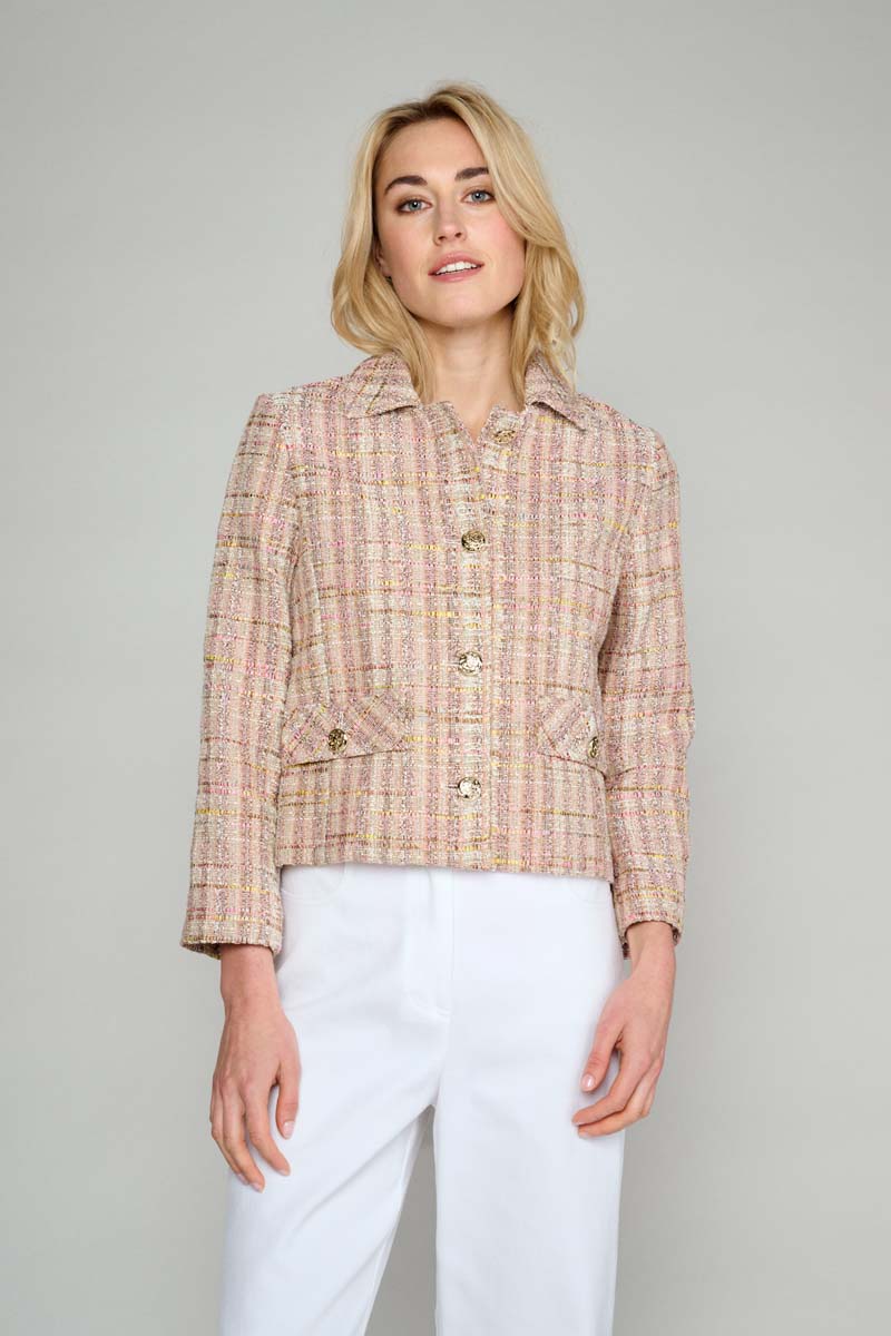 Veste En Tweed Multicolore - Chameau