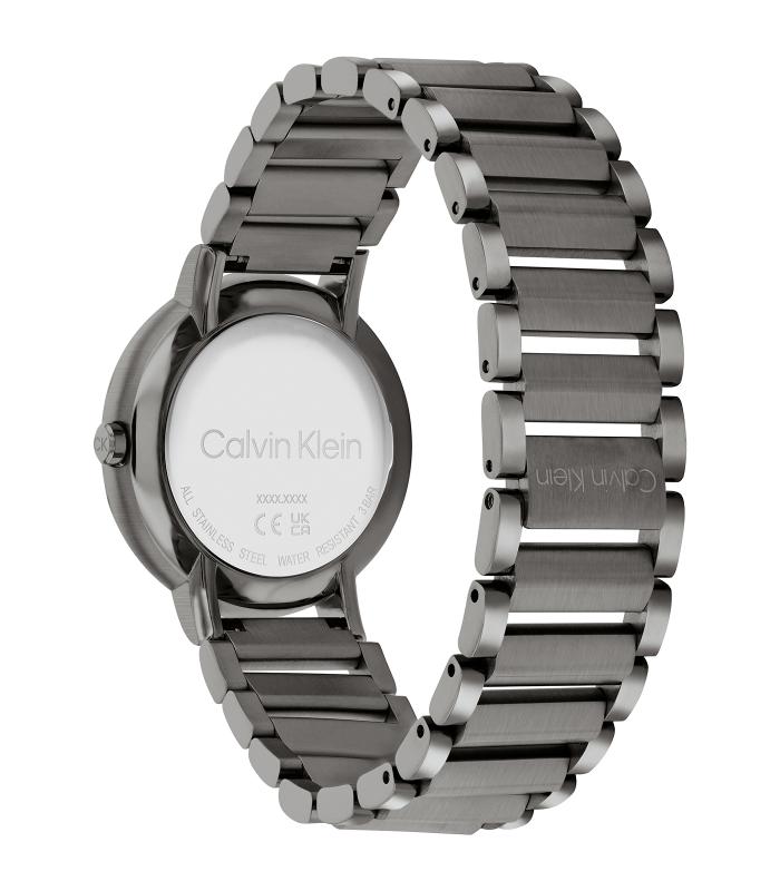 Calvin Klein - Sculptural - Vrouw - Gunmetal Armband - Grijze Wijzerplaat - Gunmetal Kast