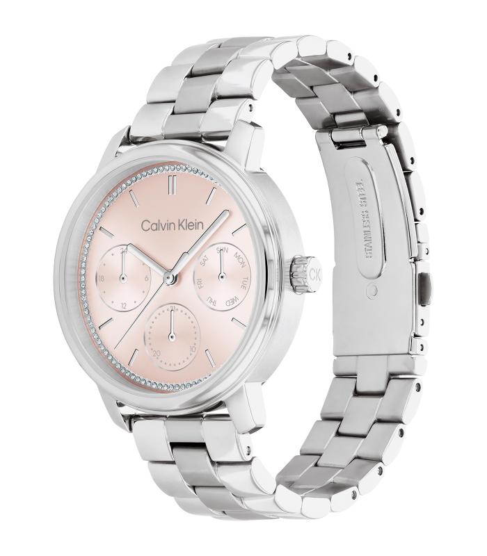 Calvin Klein - Timeless - Vrouw - Zilveren Armband - Roze Wijzerplaat - Zilveren Kast