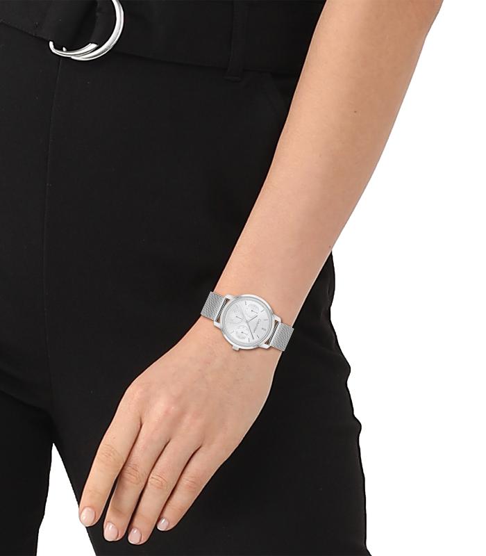 Calvin Klein - Timeless - Vrouw - Zilveren Armband - Grijze Wijzerplaat - Zilveren Kast