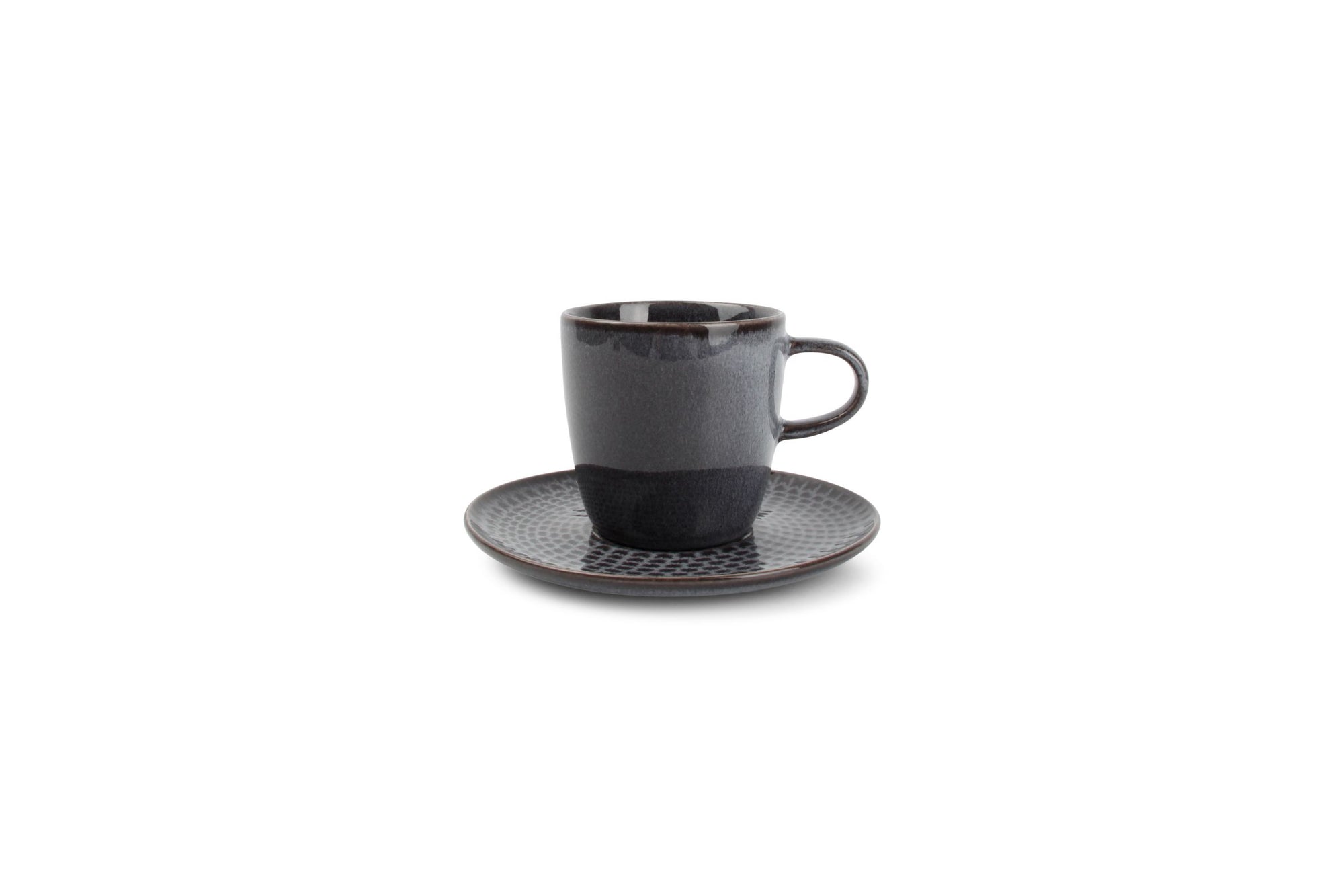 S&P - Tasse 18cl Et Soucoupe Gris Stitch - 1 Set - 4 Pièces