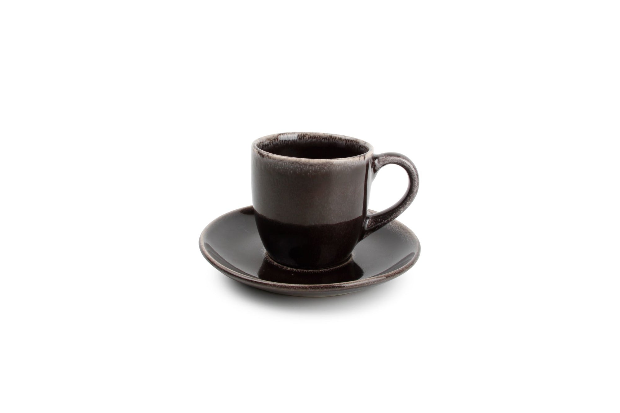 S&P - Tasse 22cl Et Soucoupe Noir Artisan - 1 Set - 4 Pièces