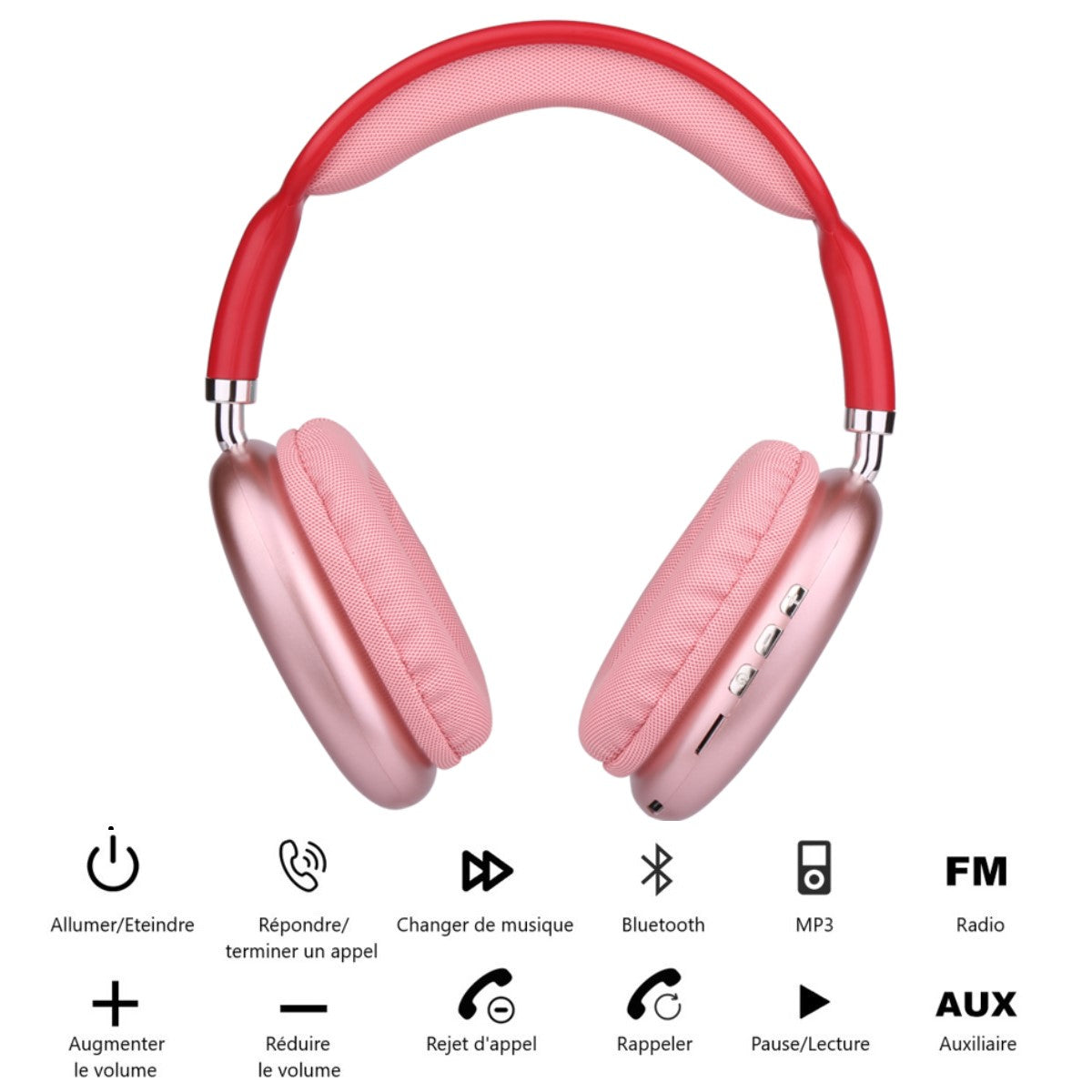 Draadloze Bluetooth Koptelefoon - Rood