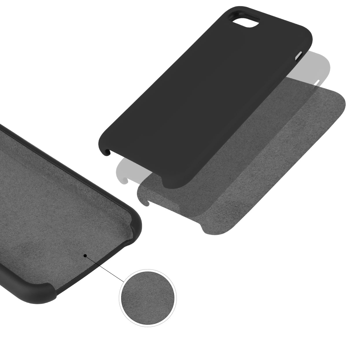 Coque Pour Iphone 7/8 Rigide En Silicone - Noir