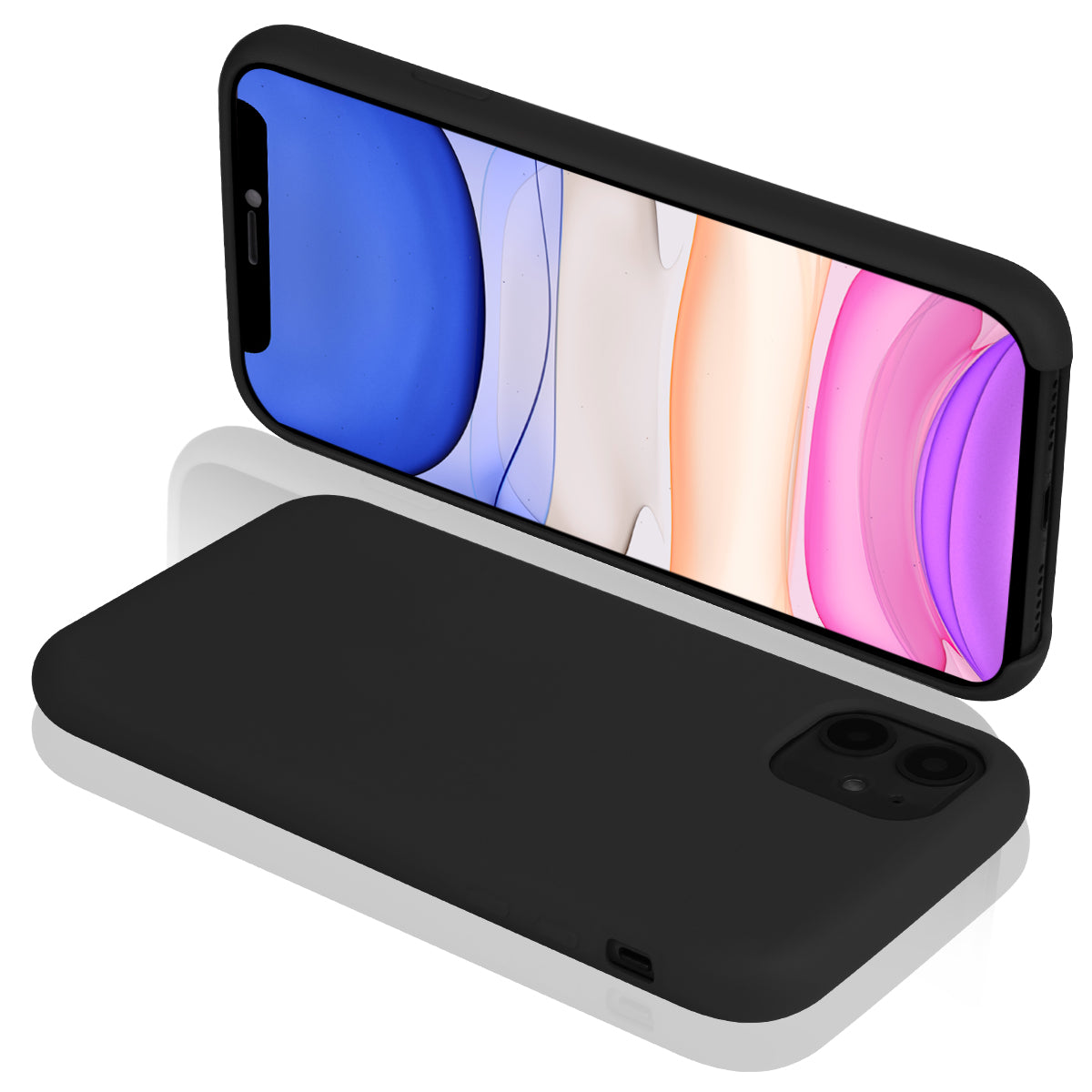 Coque Pour Iphone 11 Rigide En Silicone - Noir