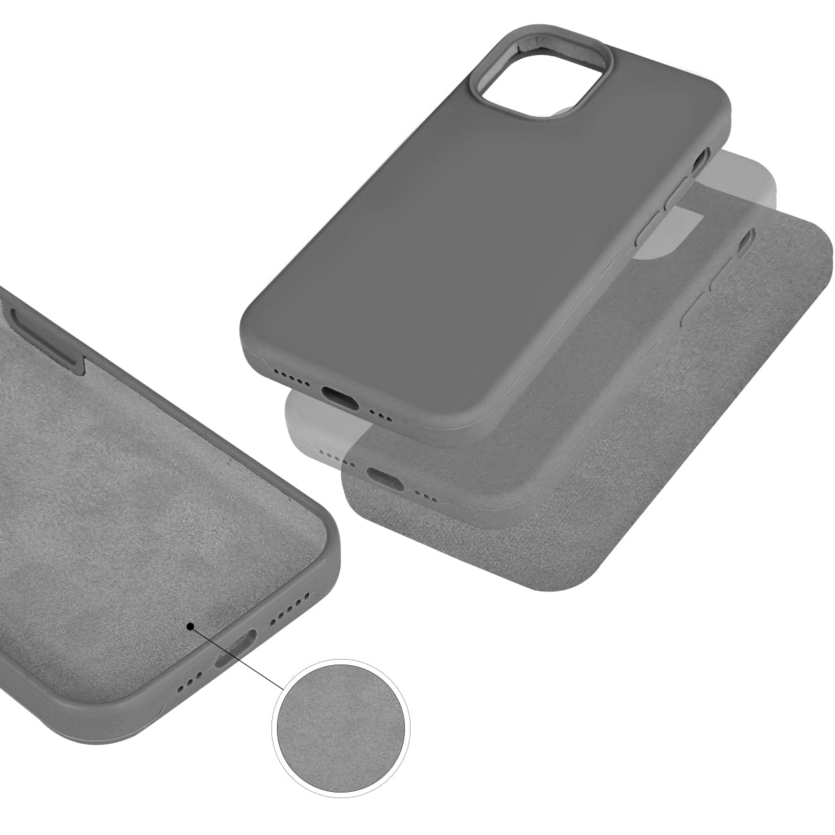 Coque Pour Iphone 12 Pro Rigide En Silicone - Graphite