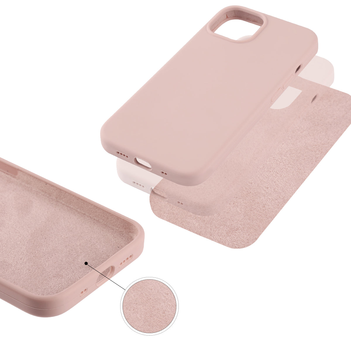 Hardcase Voor Iphone 13 Mini Van Silicone - Roos