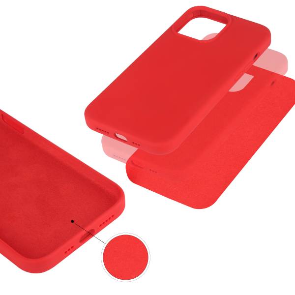 Coque Pour Iphone 13 Rigide En Silicone - Rouge