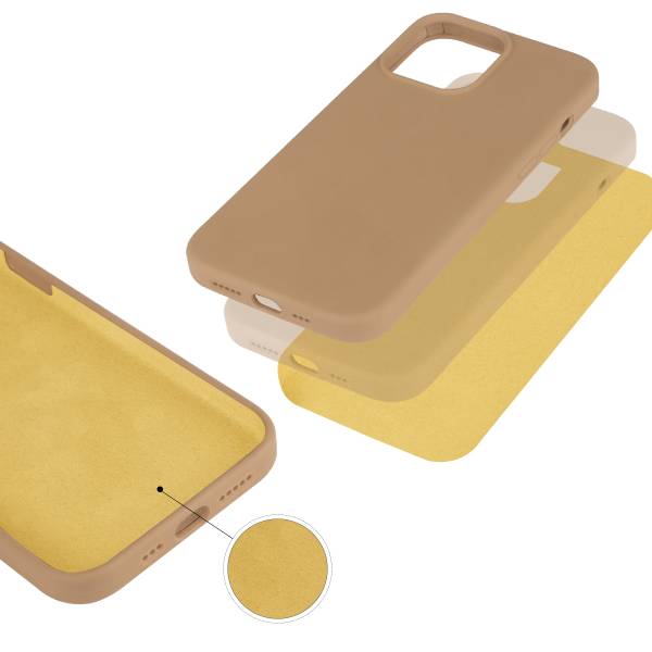 Coque Pour Iphone 13Pro Rigide En Silicone - Or