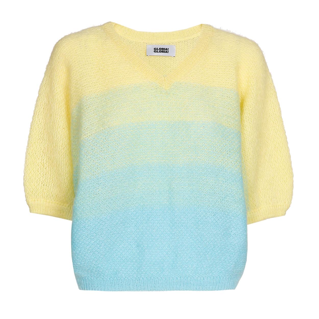 Cozy V-Neck Sweater Blue-Yellow