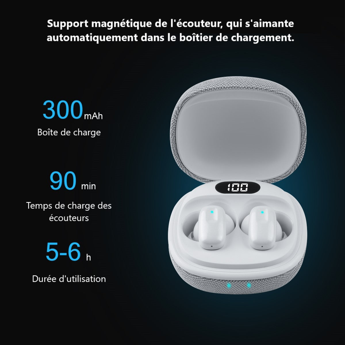 Ecouteurs Bluetooth Avec Reduction De Bruit - White