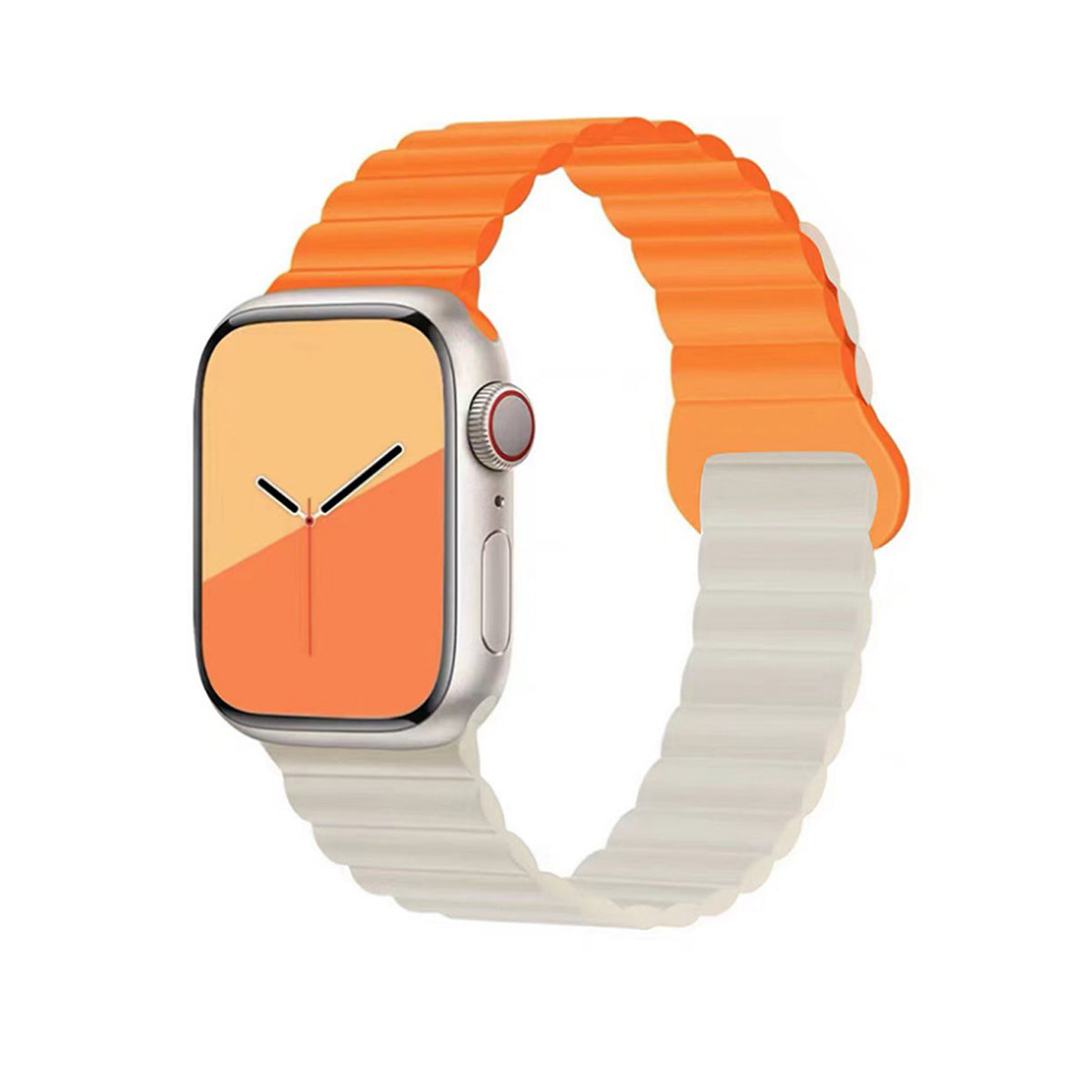 Armband Compatibel Met Apple Watch 38/40/41 Mm - Beige/Oranje