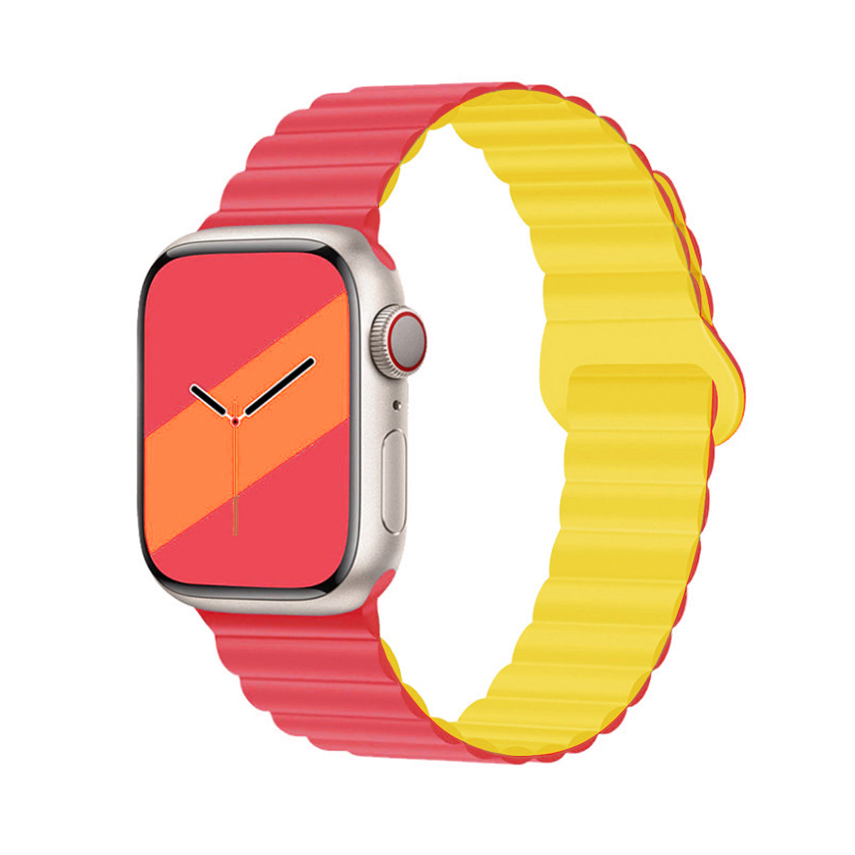 Armband Compatibel Met Apple Watch 38/40/41 Mm - Fuchsia/Geel