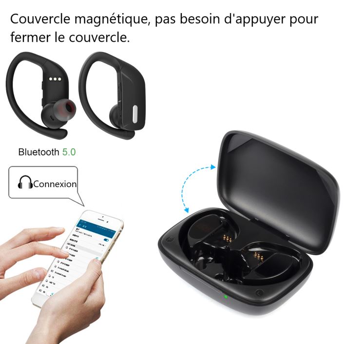 Ecouteurs Bluetooth Sans Fil - Noir