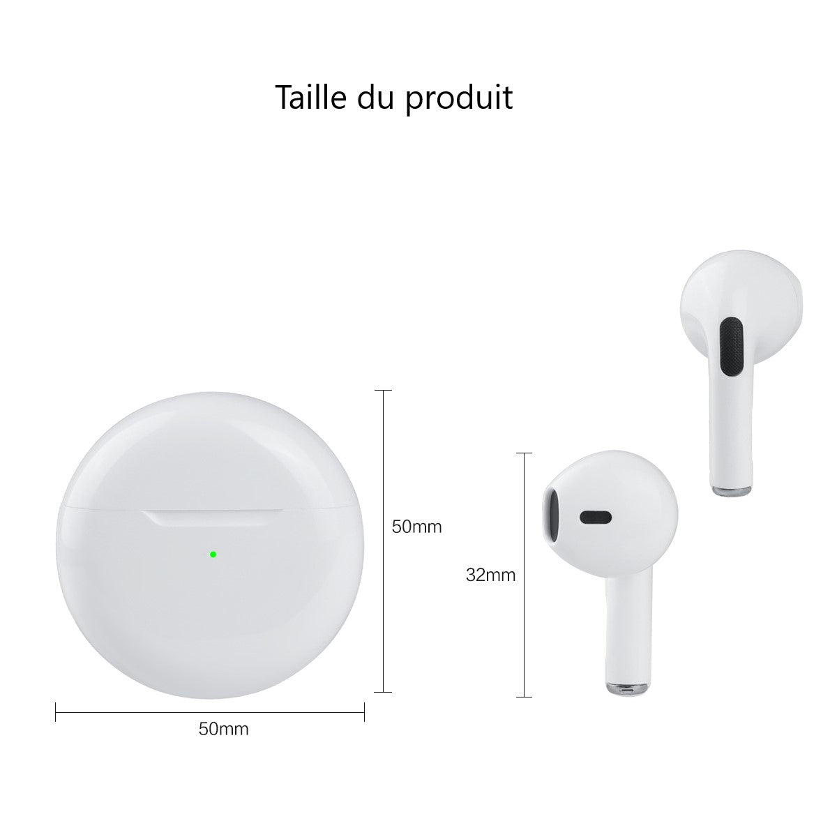 Ecouteurs Bluetooth Avec Reduction De Bruit - Blanc