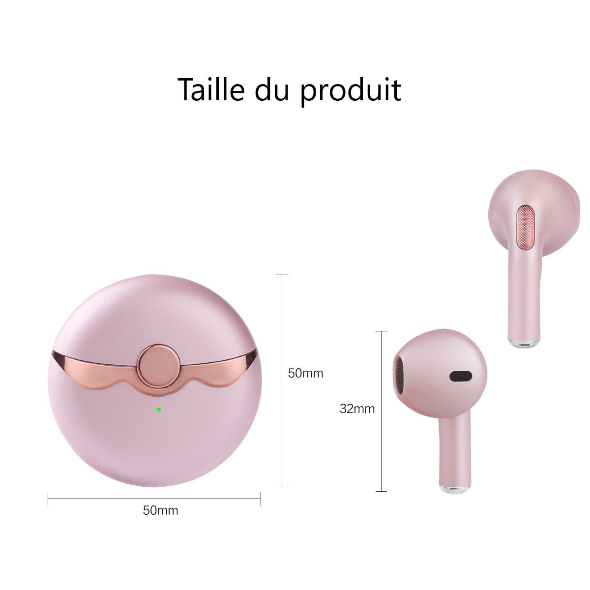 Ecouteurs Bluetooth Avec Reduction De Bruit - Rose