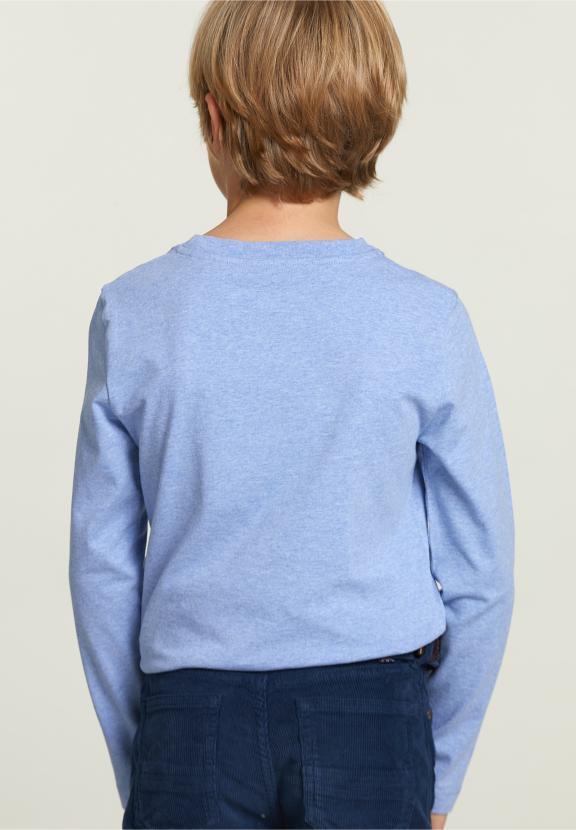 T-shirt en coton fantaisie mélange jeans - bleu