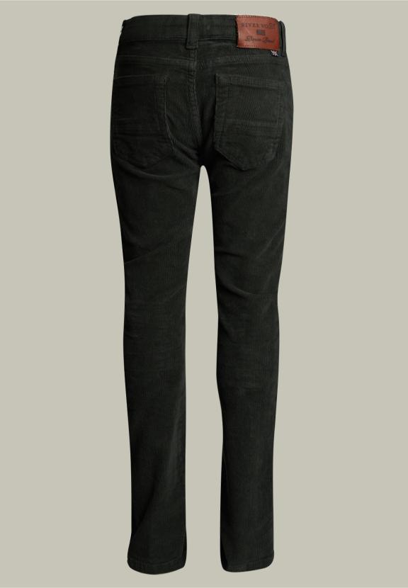 Slim Fit 5-Pocket Corduroy Broek Woodstock - Groen