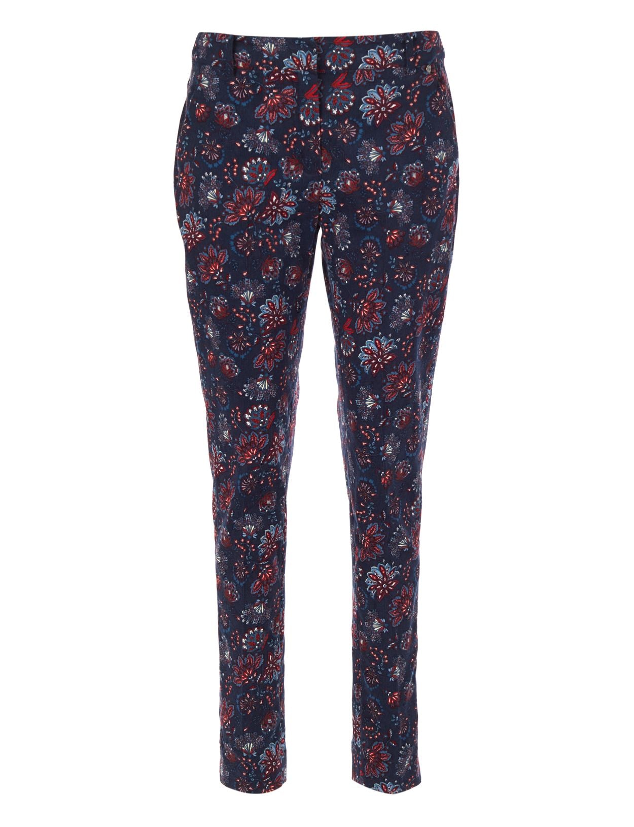 Vrouw Katoenen Chino Broek In Het Blauw