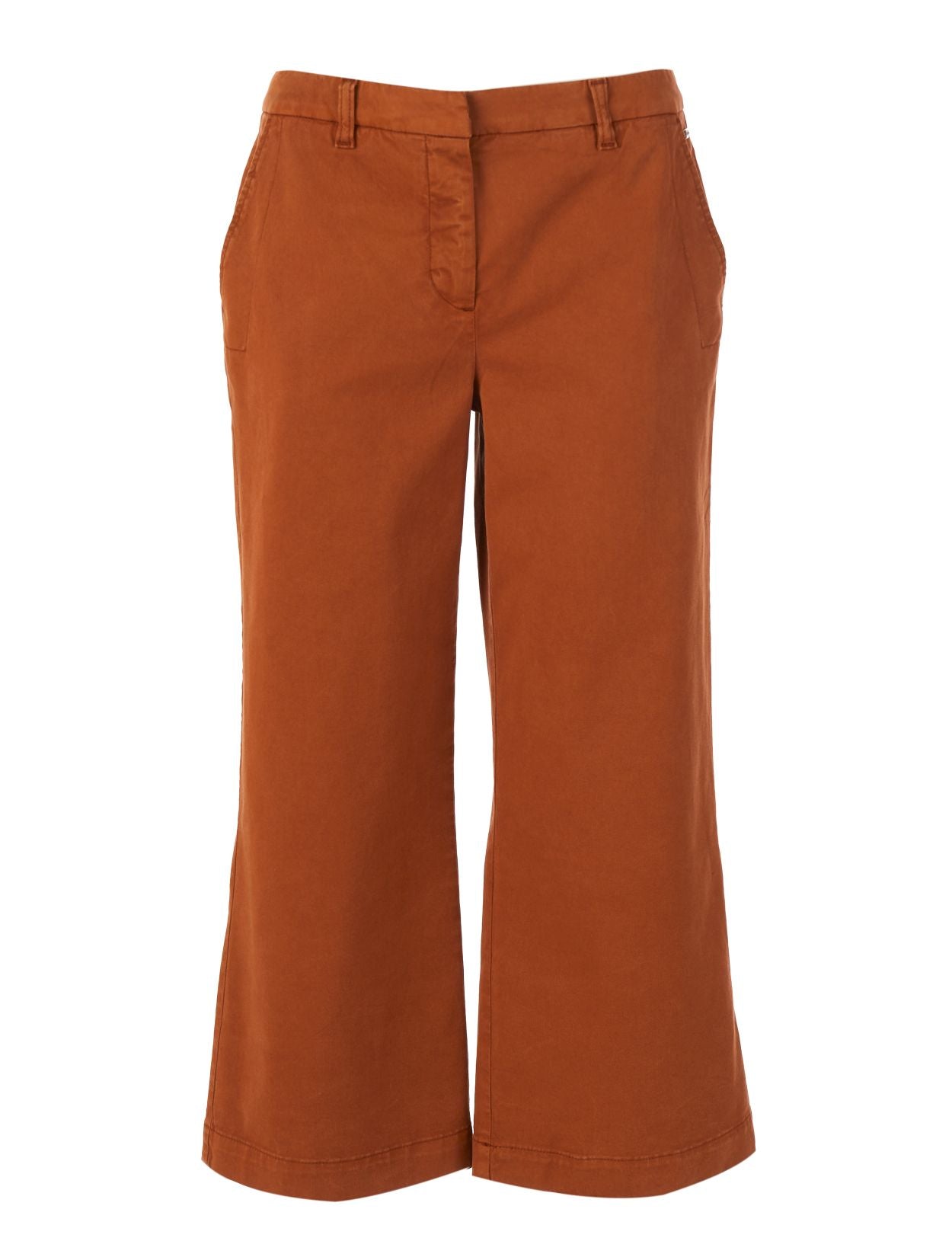 Femme Pantalons Larges En Coton Marron