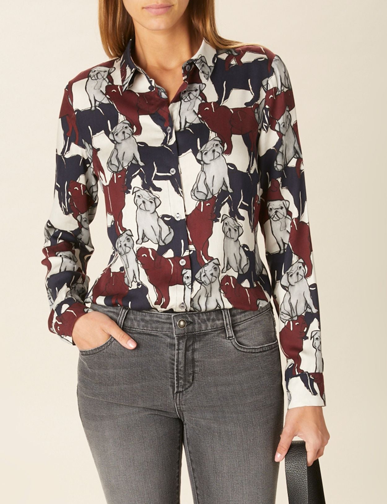 Vrouw Klassiek Viscose Shirt In Multi