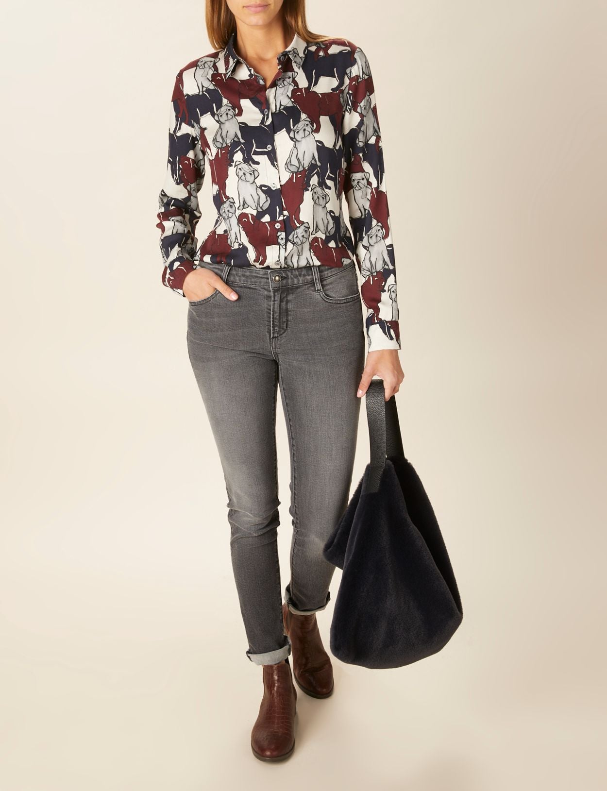 Vrouw Klassiek Viscose Shirt In Multi