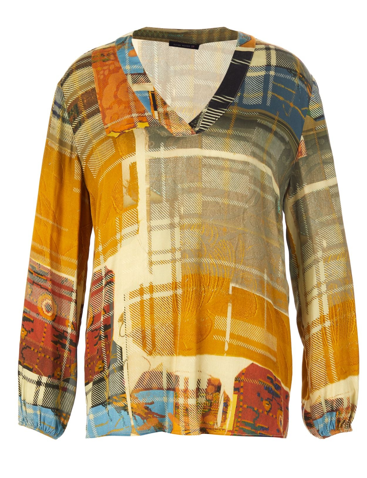 Vrouw Losse V-hals Shirt In Multi