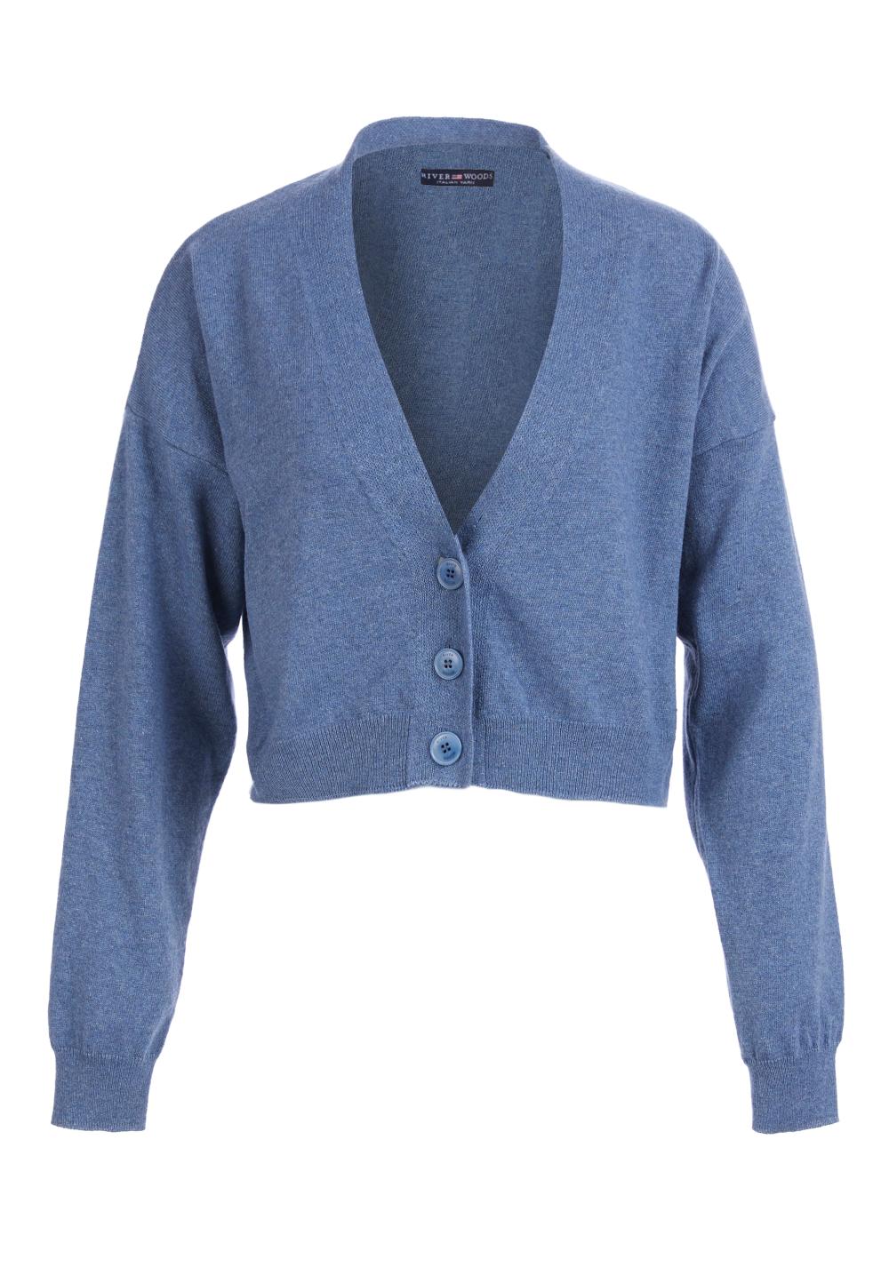 Basic V-neck cardigan in Blue