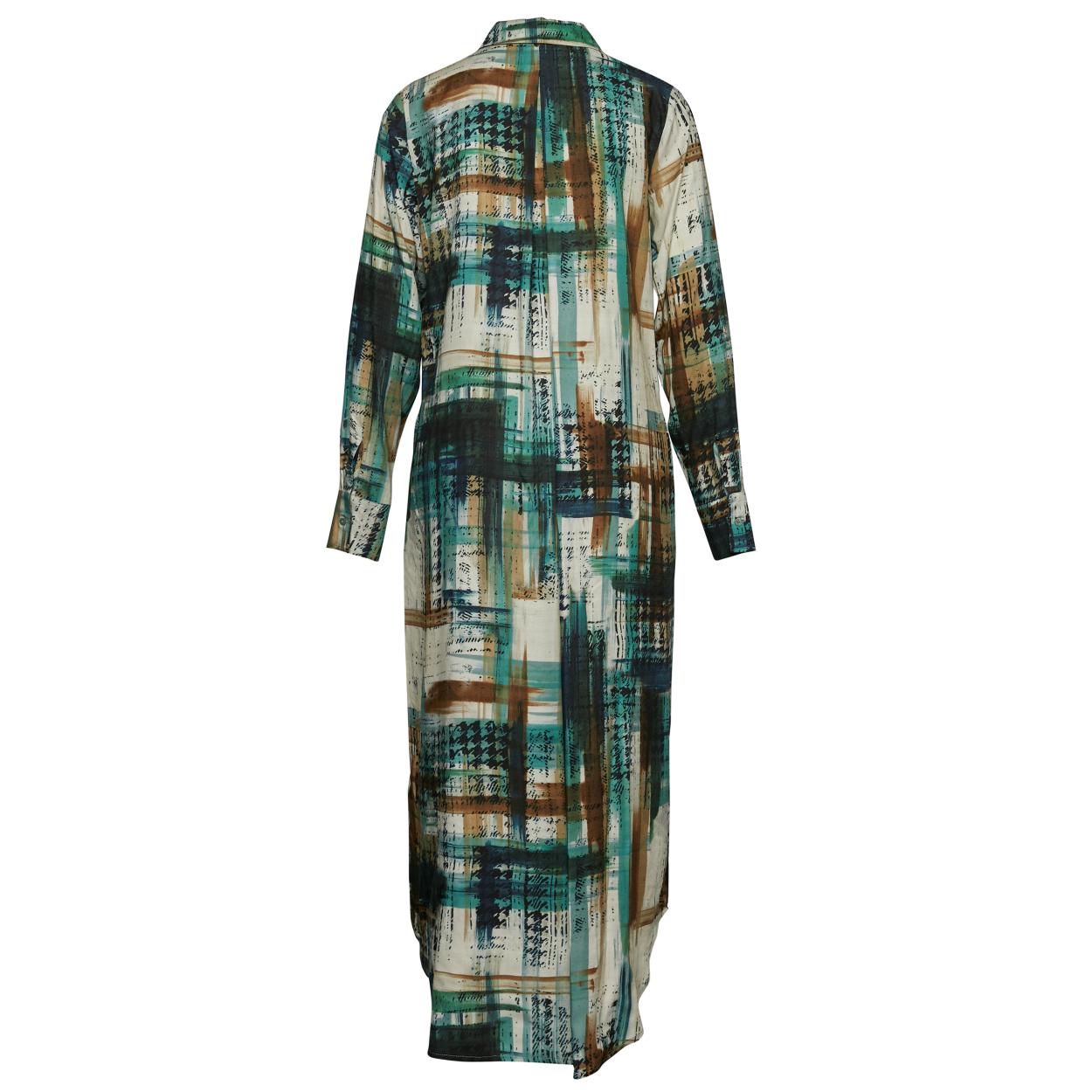 Robe-chemise longue en multicolore