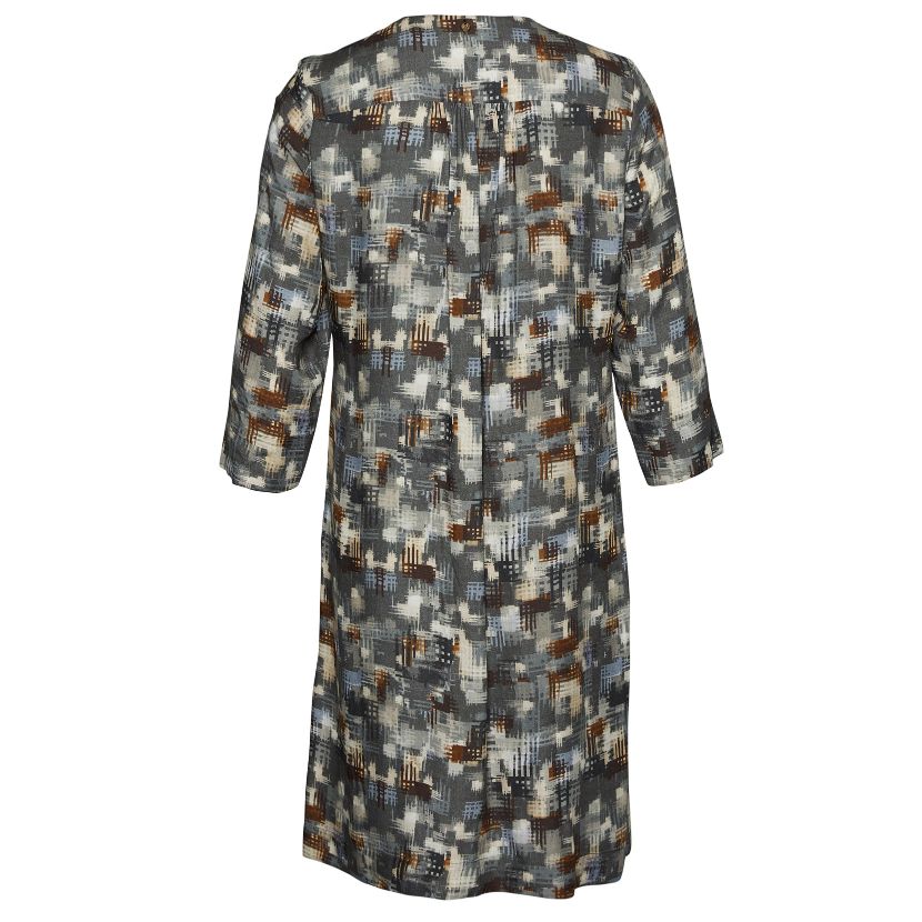 Femme Robe En Viscose À Col En V En Gris