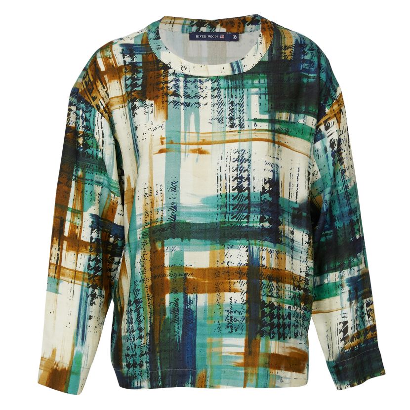 Vrouw Slipover Viscose Shirt In Multi