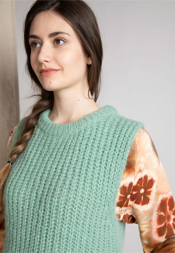 Mouwloze Pullover Met Ronde Hals In Groen