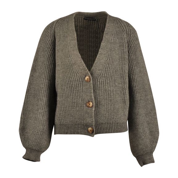 Femme Cardigan À Col En V Doux En Gris