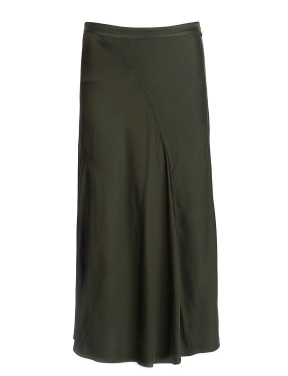 Femme Jupe Midi En Satin Vert