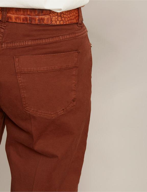 Wijde Katoenen Cropped Broek In Bruin