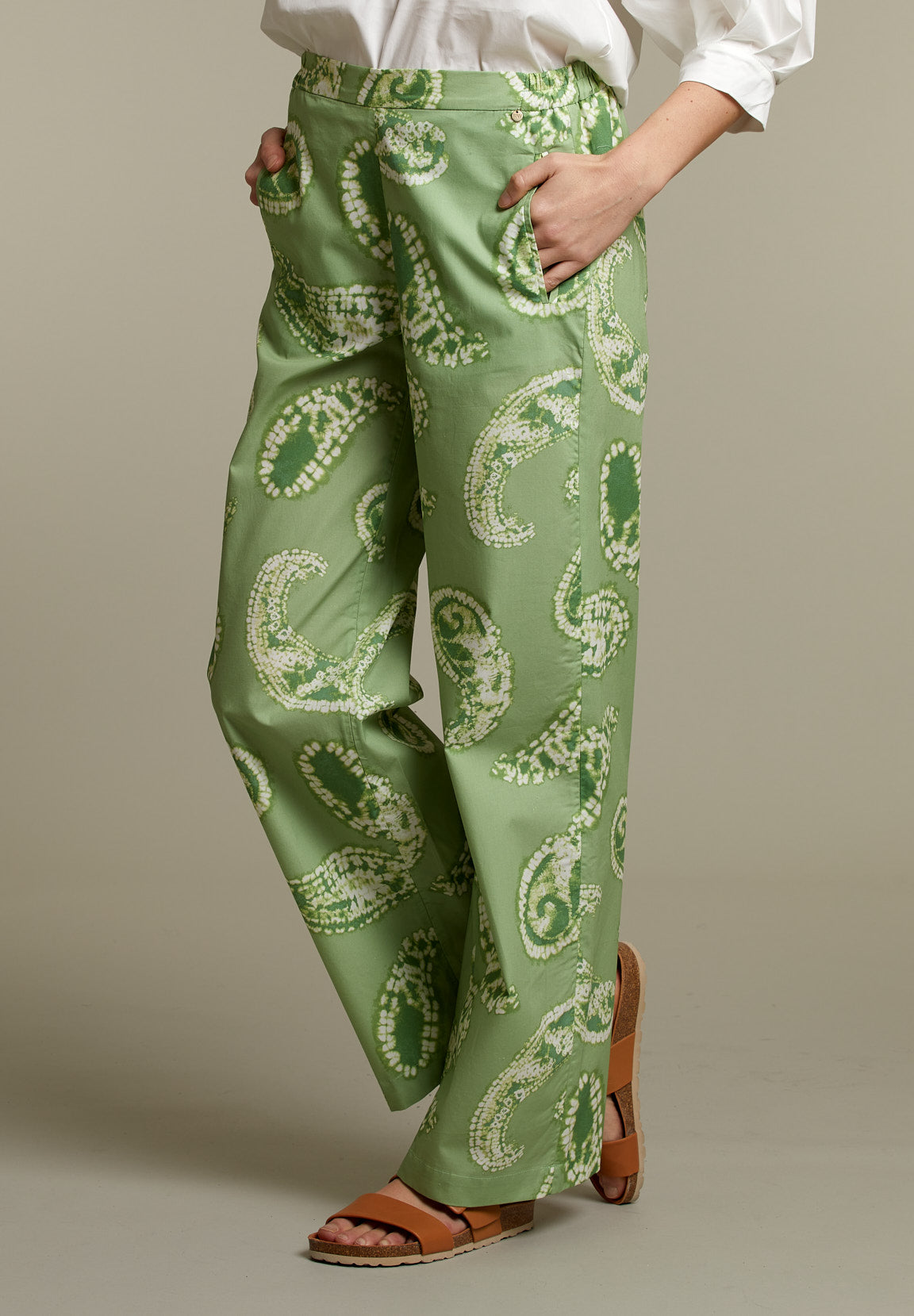 Green Paisley Pants - Green