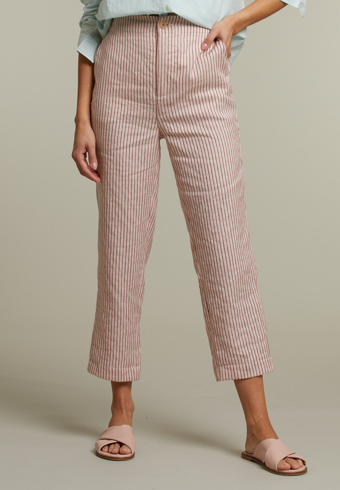 Multicolor Striped Pant - Pink