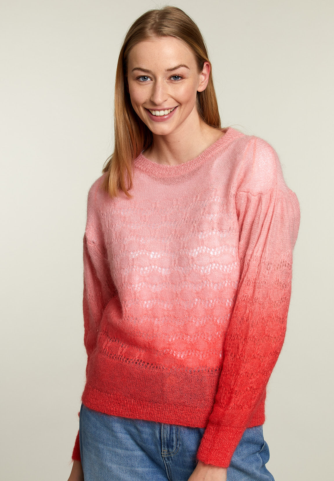 Pink And Red Tie & Dye Pullover - Pink