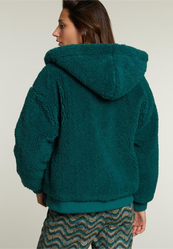 Blouson Bombardier Vert Oversize avec Capuche